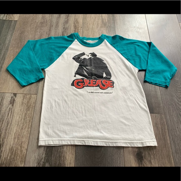 GREASE The Musical ‘06 Cast Baseball-Style Shirt White Teal Blue - Picture 8 of 8